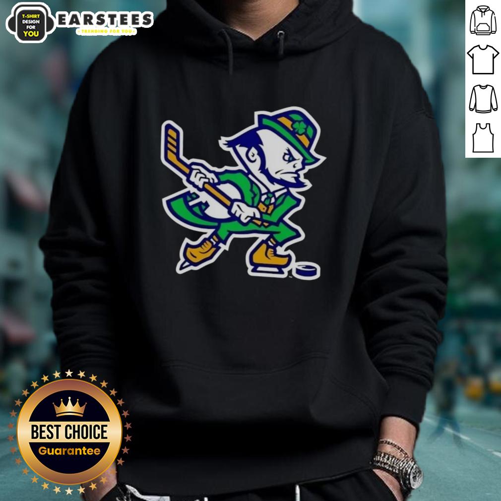 Awesome Notre Dame Fighting Irish Hockey Leprechaun T-Shirt - Image 2