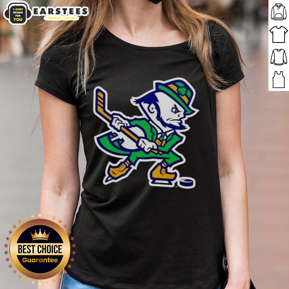 Awesome Notre Dame Fighting Irish Hockey Leprechaun T-Shirt - Image 3