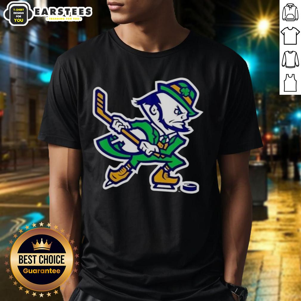 Awesome Notre Dame Fighting Irish Hockey Leprechaun T-Shirt
