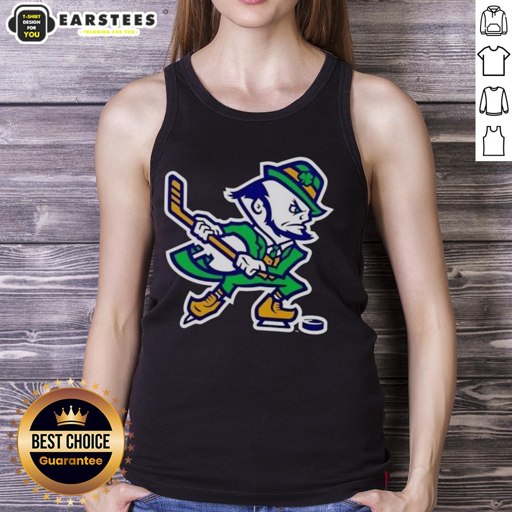 Awesome Notre Dame Fighting Irish Hockey Leprechaun T-Shirt - Image 4
