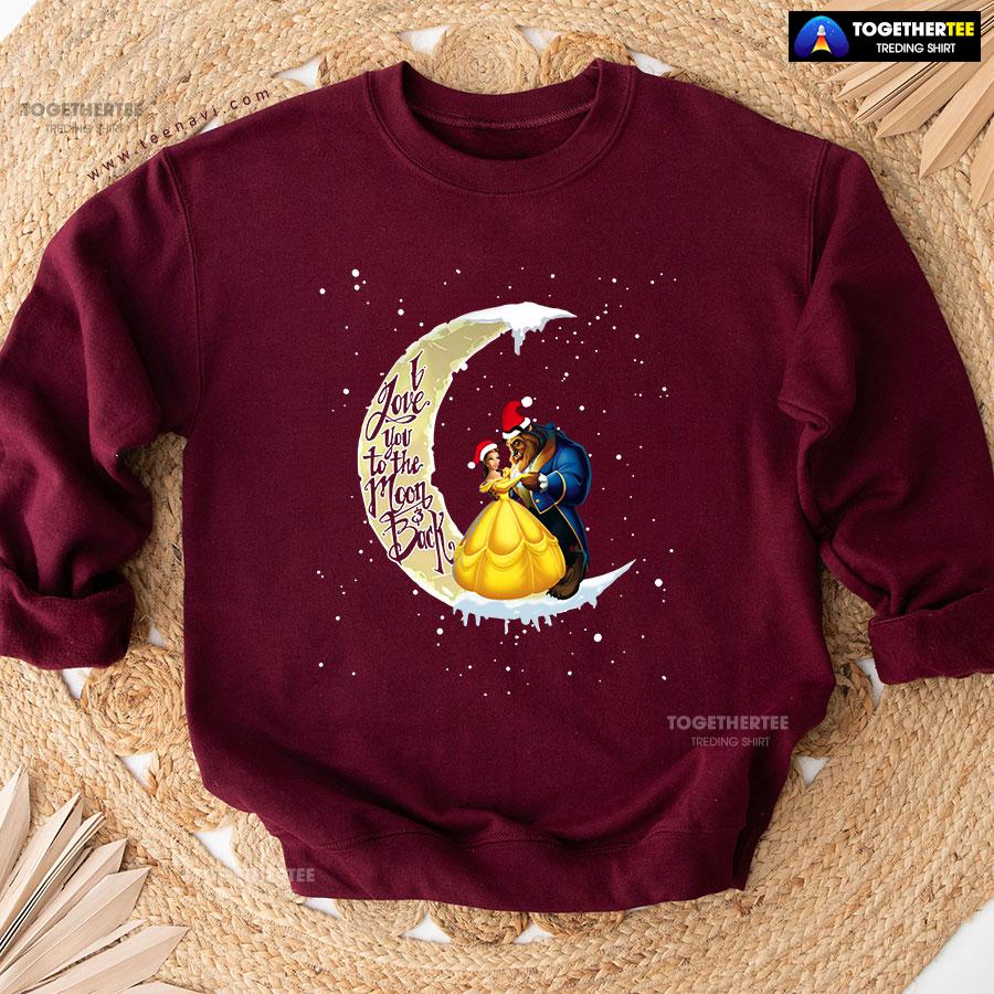 I Love You To The Moon & Back Beauty And The Beast Christmas Sweatshirt - Image 6
