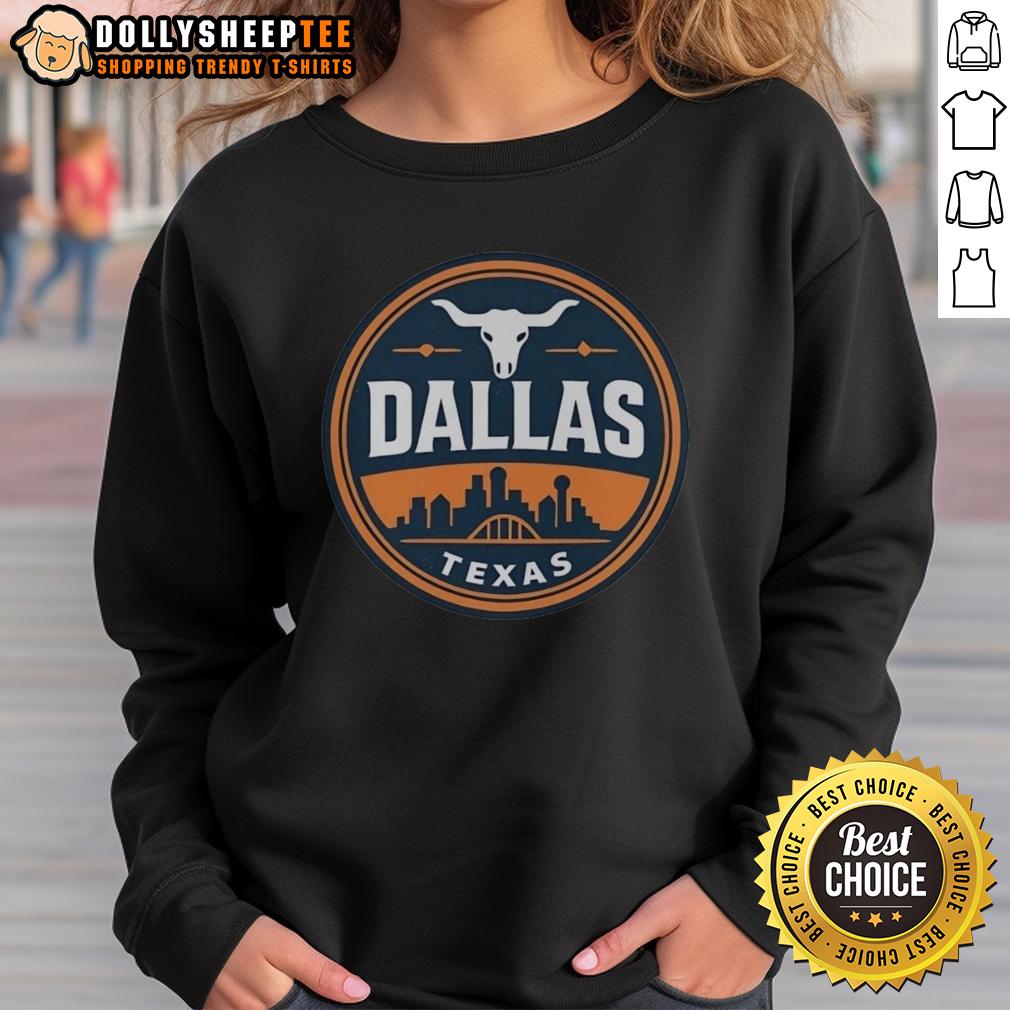 Funny Vintage Dallas Texas Western Skyline Retro Shirt - Image 5