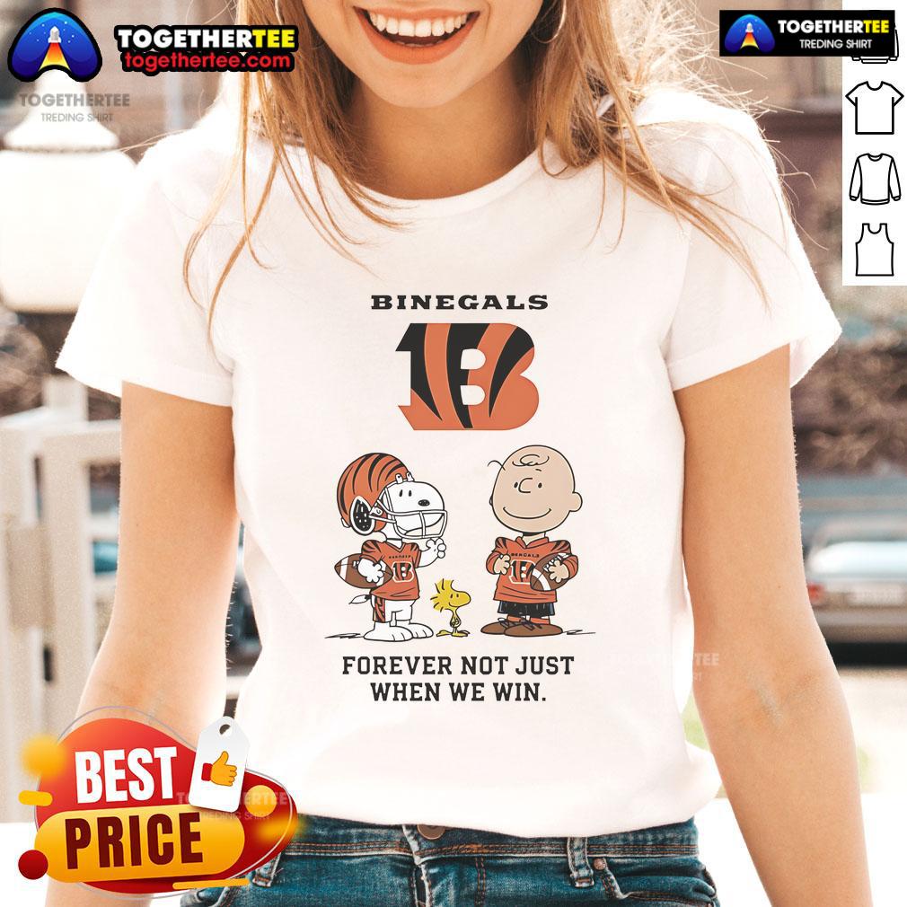 Original Cincinnati Bengals Charlie Brown Snoopy Bengals Forever Not Just When We Win T-Shirt - Image 3
