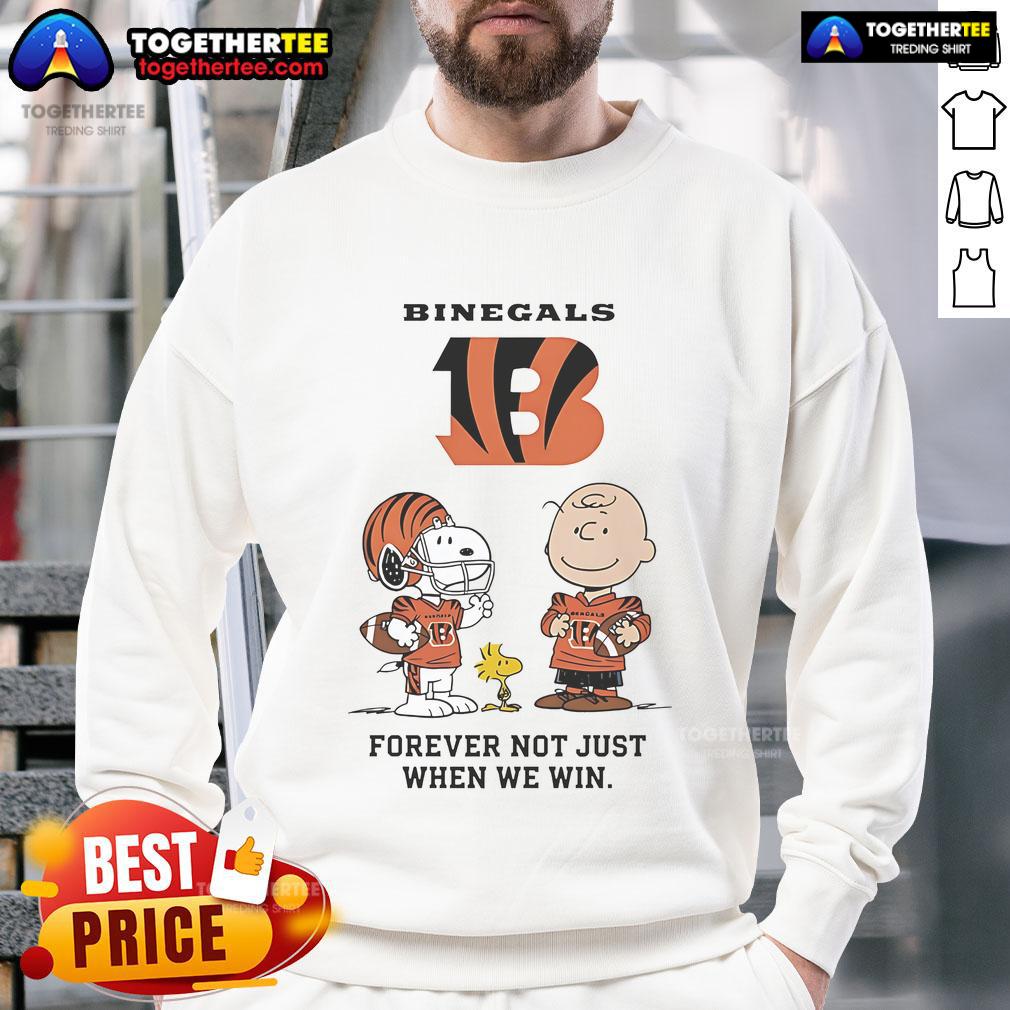 Original Cincinnati Bengals Charlie Brown Snoopy Bengals Forever Not Just When We Win T-Shirt - Image 5