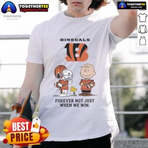 Original Cincinnati Bengals Charlie Brown Snoopy Bengals Forever Not Just When We Win T-Shirt