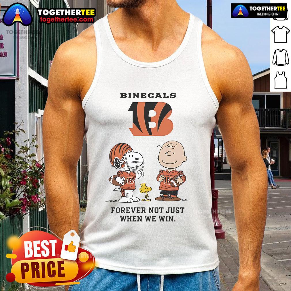 Original Cincinnati Bengals Charlie Brown Snoopy Bengals Forever Not Just When We Win T-Shirt - Image 4