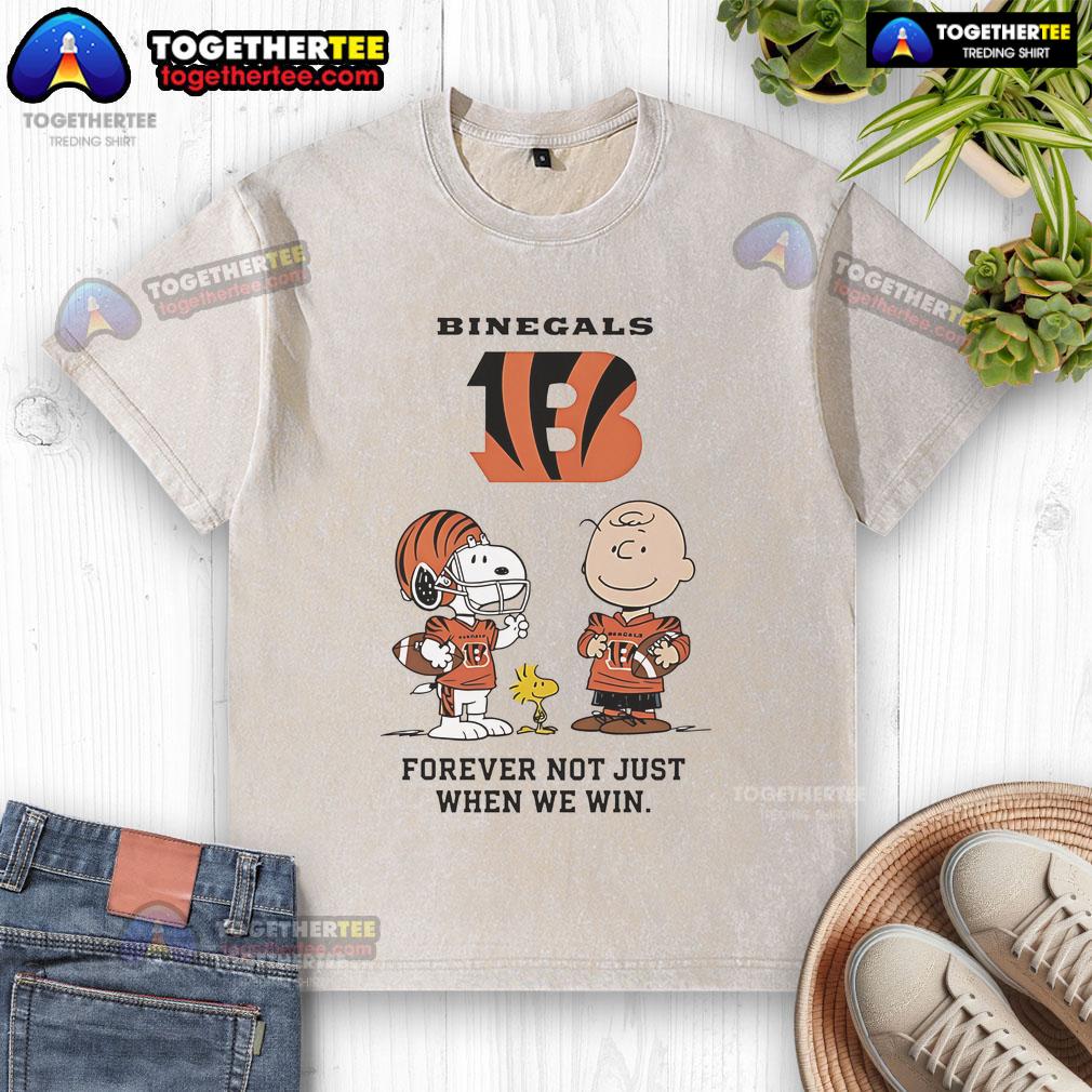 Original Cincinnati Bengals Charlie Brown Snoopy Bengals Forever Not Just When We Win T-Shirt - Image 6