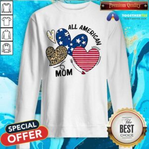 Alternative view of Awesome Heart All American Mom Shirt