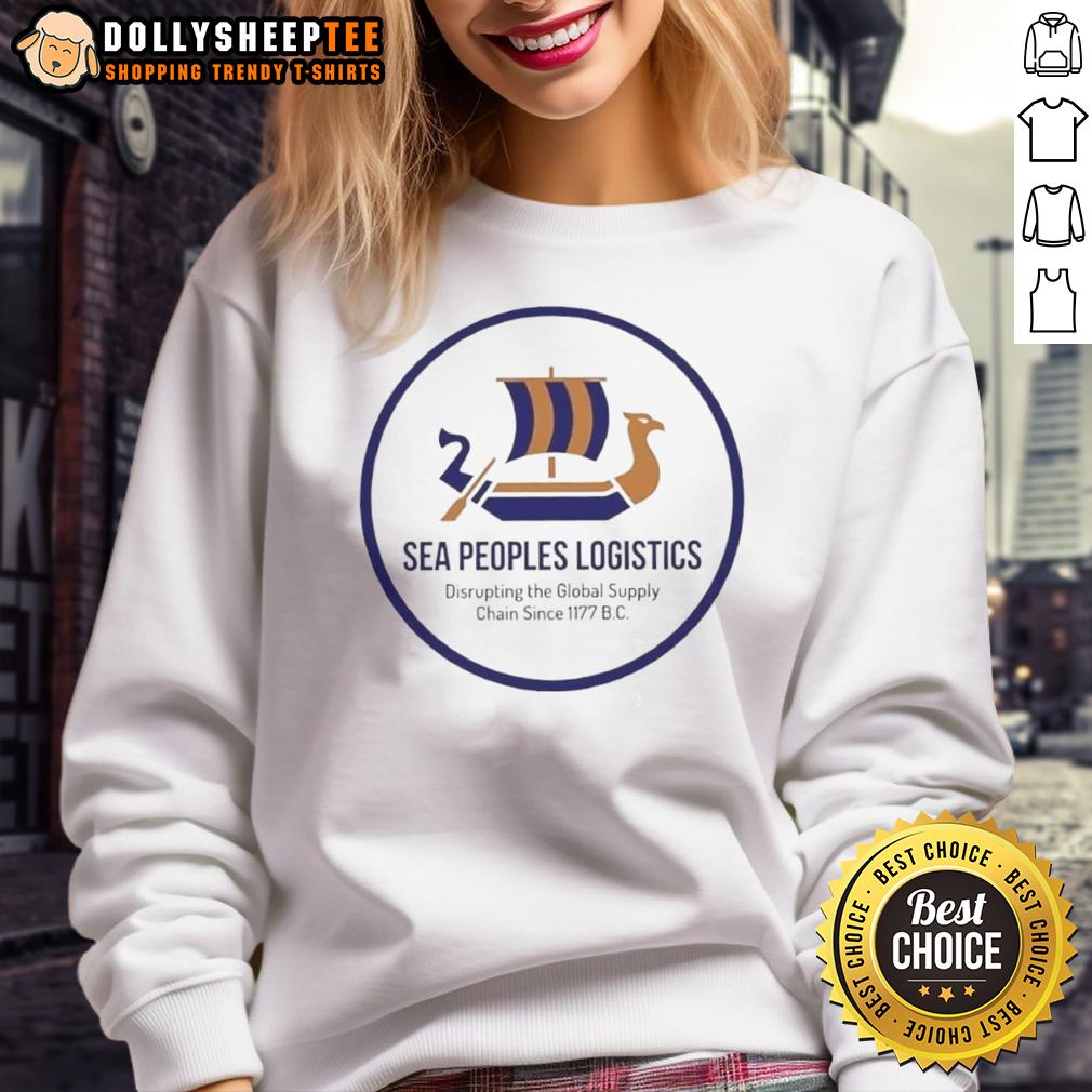Original Sea Peoples Logistics Disrupting The Global Supply Chains Since 1177 BC Logo T-Shirt - Image 5