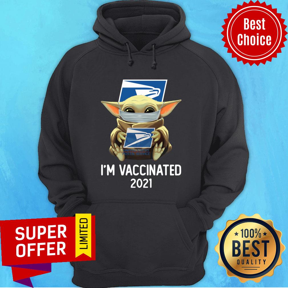 Baby Yoda Face Mask Hug USPS I’m Vaccinated 2021 Shirt - Image 5