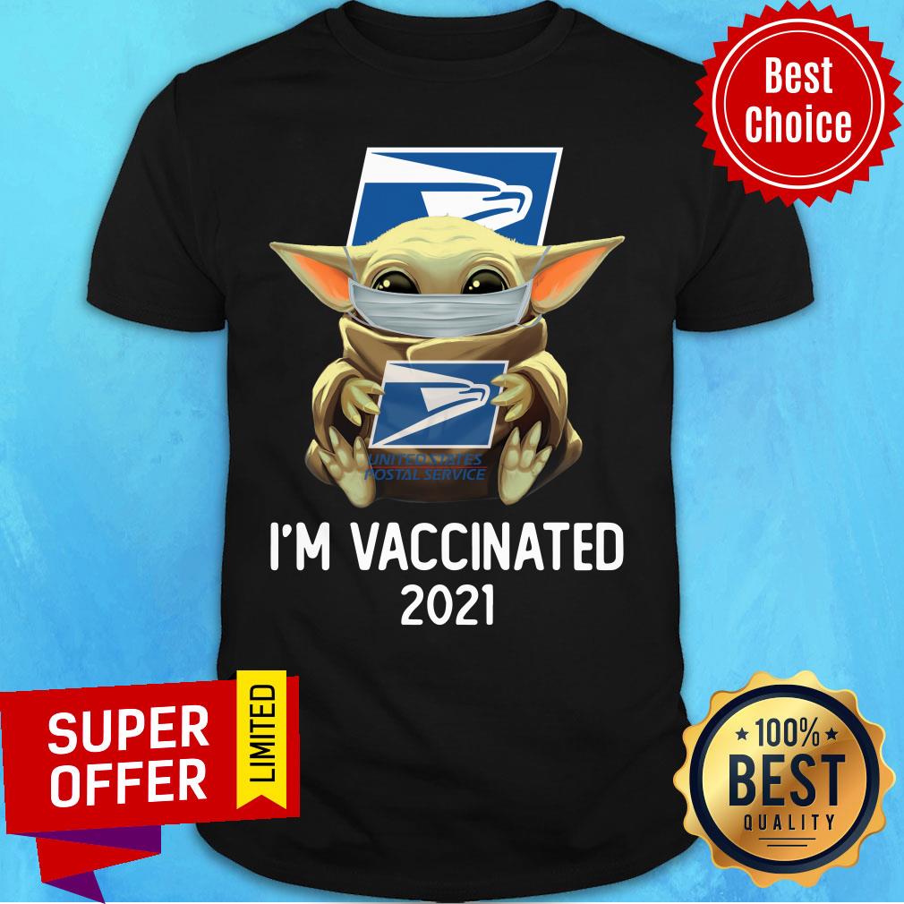 Baby Yoda Face Mask Hug USPS I’m Vaccinated 2021 Shirt