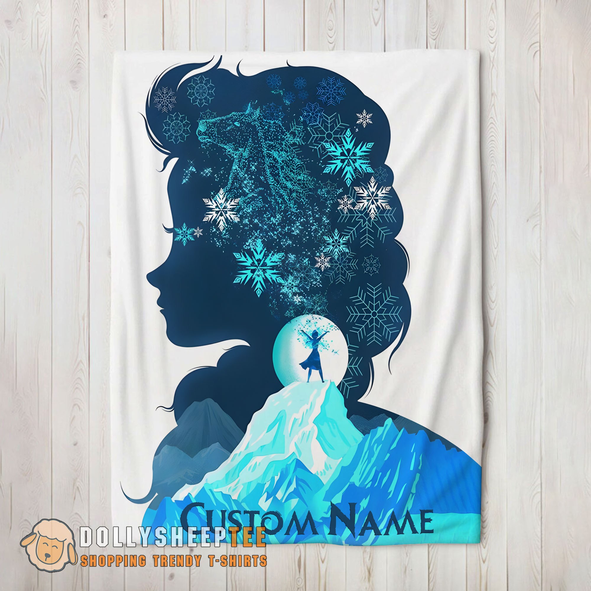 Perfect Disney Frozen Elsa Double-Exposure Blanket Fleece Customized Blanket