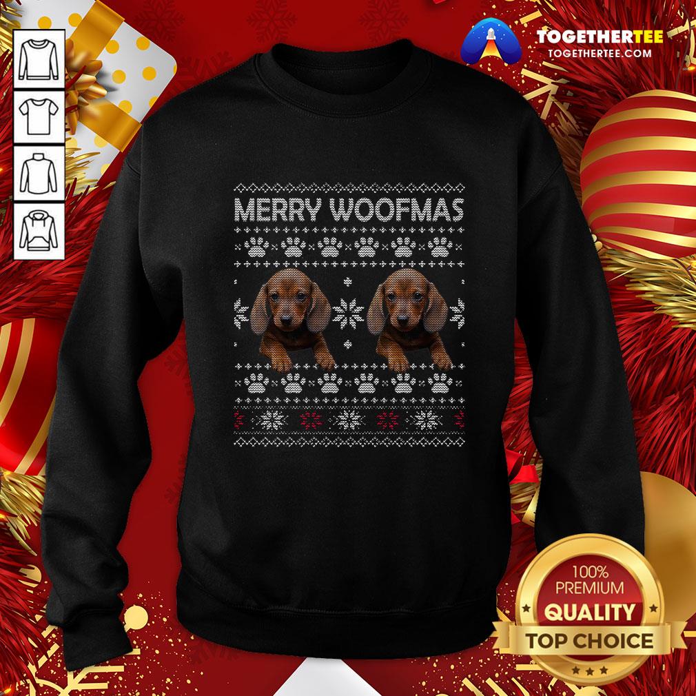 Cute Dachshund Merry Woofmas Paw Ugly Merry Christmas Shirt - Image 4