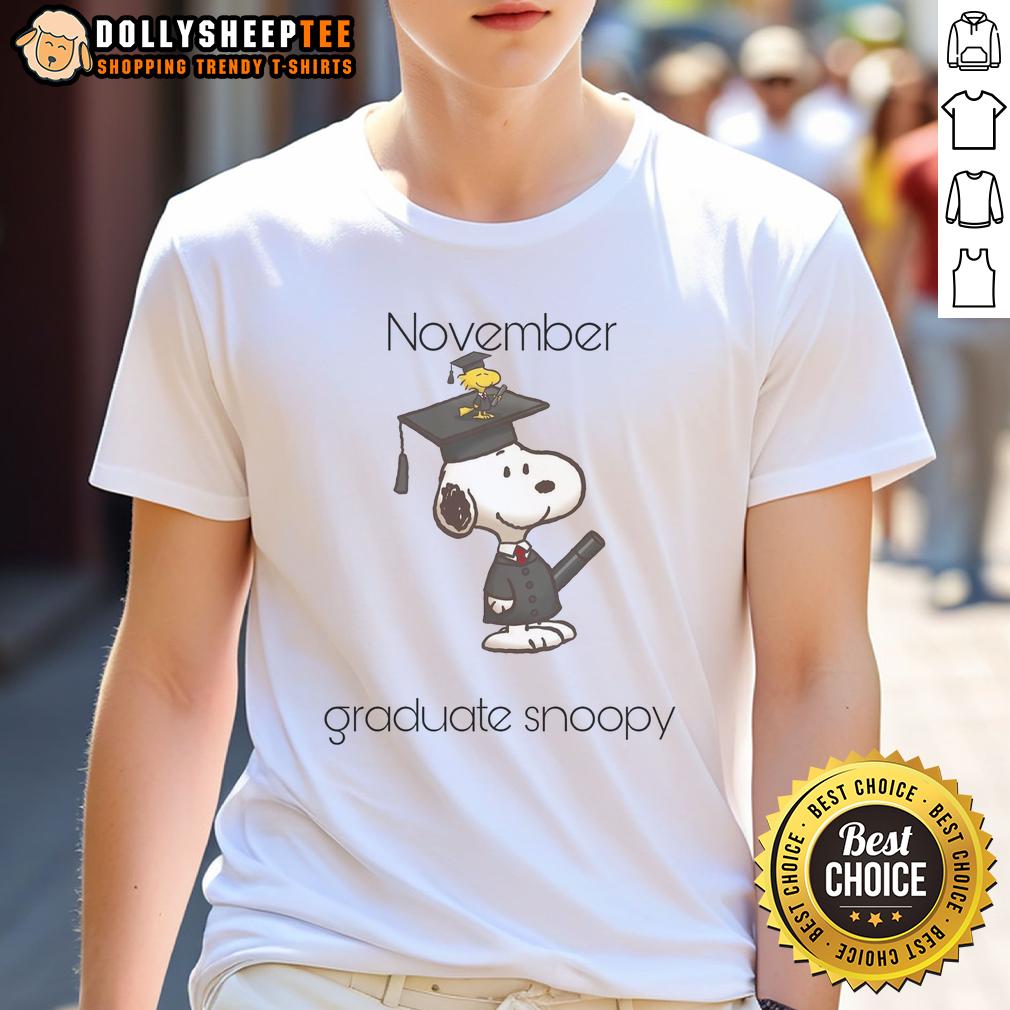Pretty November Graduate Snoopy Woodstock T-Shirt