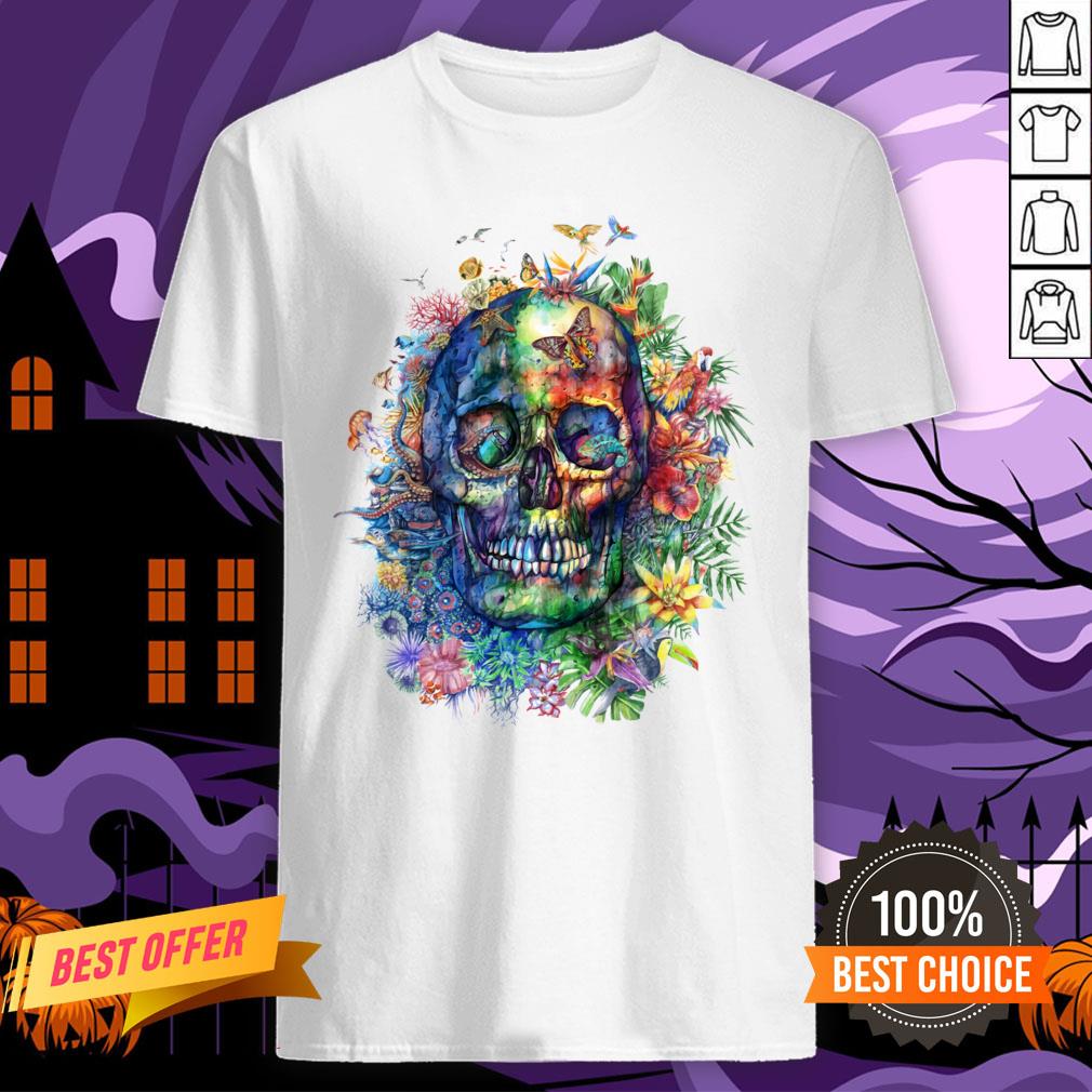 Sugar Skull Colorful Day Of The Dead Dia De Muertos Shirt