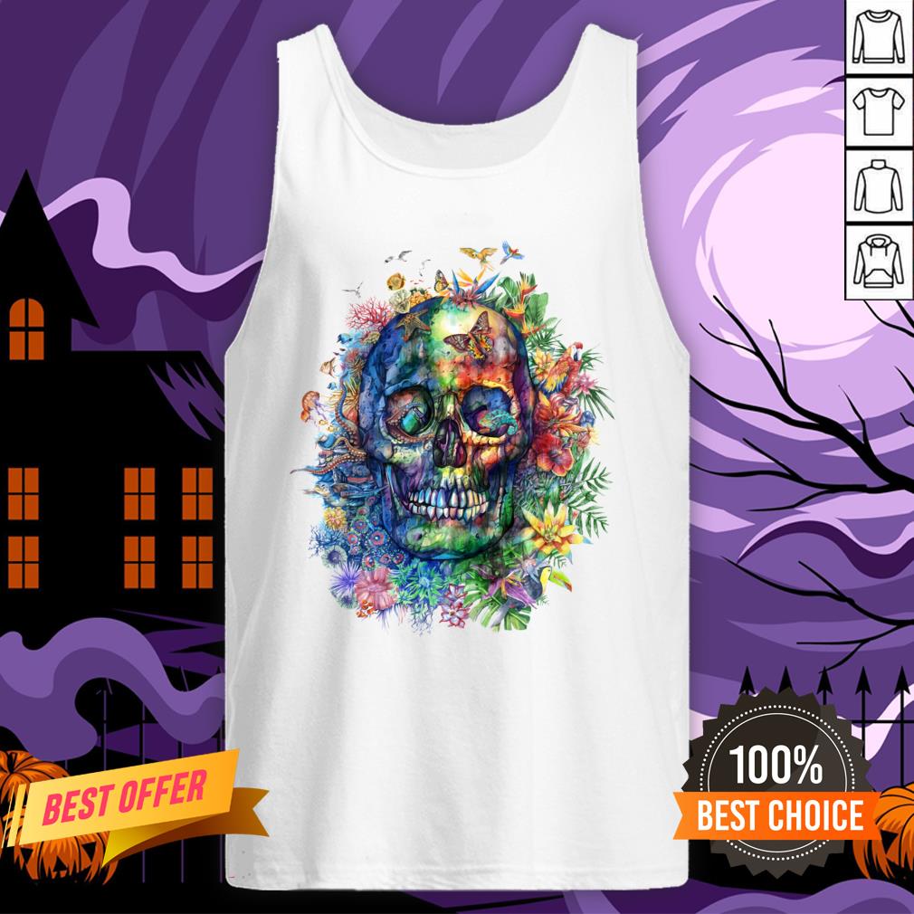 Sugar Skull Colorful Day Of The Dead Dia De Muertos Shirt - Image 3