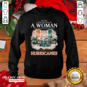 Alternative view of Pro Never Underestimate A Woman Who Understands Football And Love Miami Hurricanes Football Shirt
