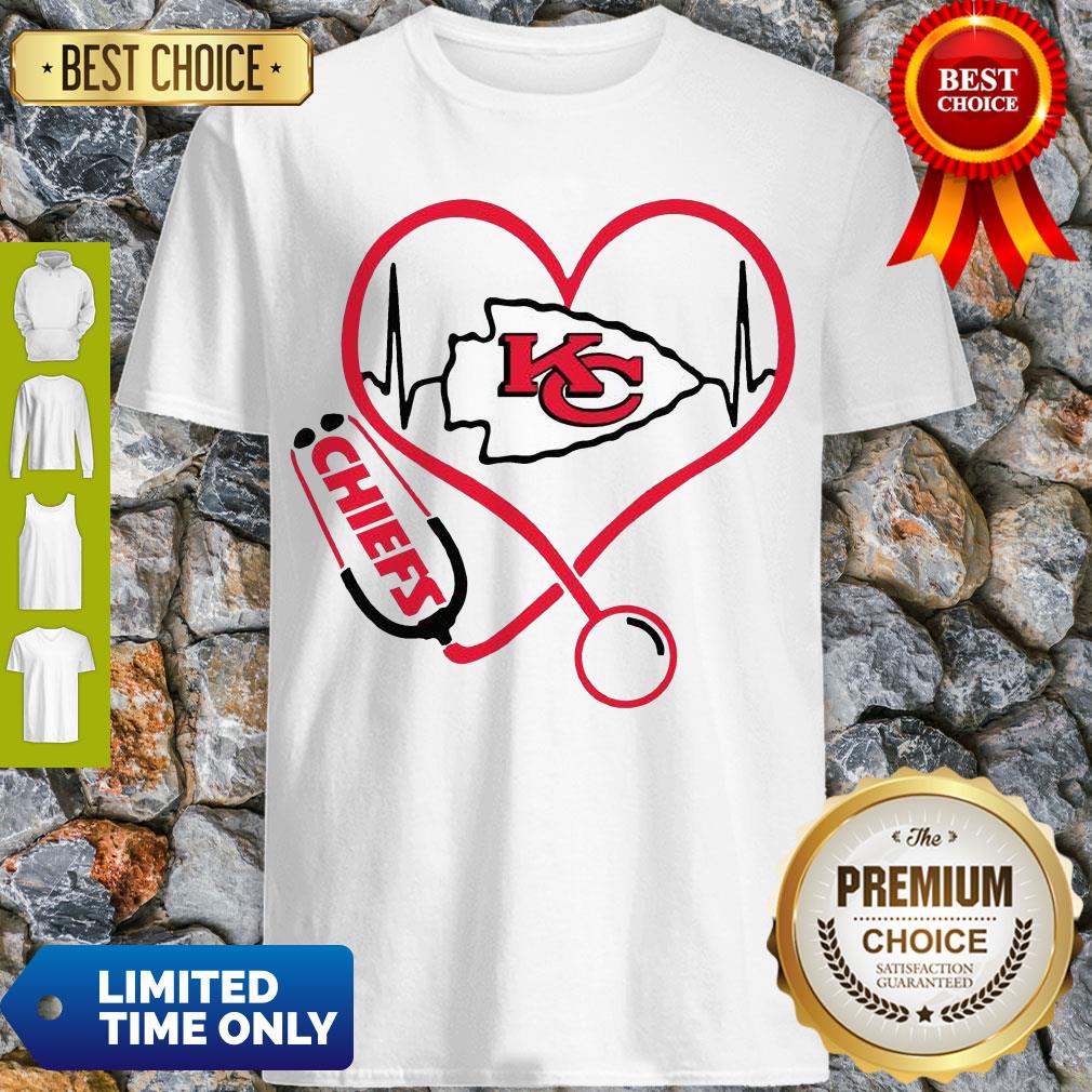 Perfect Kansas City Chiefs Heart Nurse Stethoscope Shirt