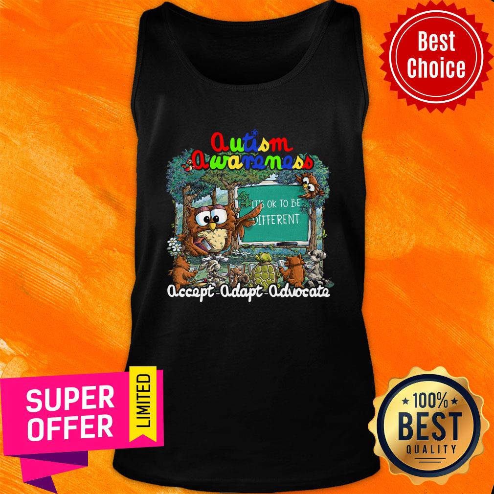 Autism Awareness It's Ok To Be Different Accept Adapt Advocate Shirt - Image 3