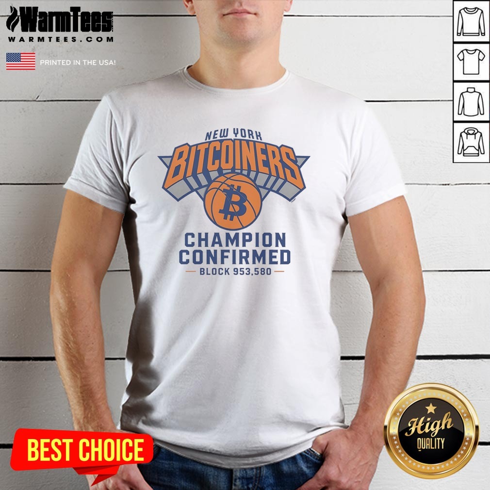 Official New York Bitcoiners Champion Confirmed Block 953580 Shirt