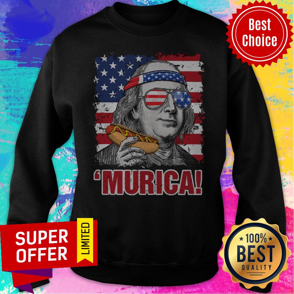 Premium Benjamin Franklin Murica Happy The 4th Of July American Flag Shirt - Image 2