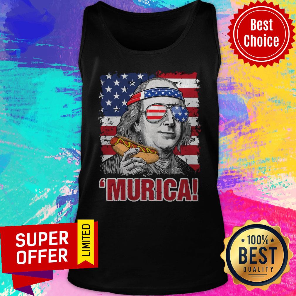 Premium Benjamin Franklin Murica Happy The 4th Of July American Flag Shirt - Image 5