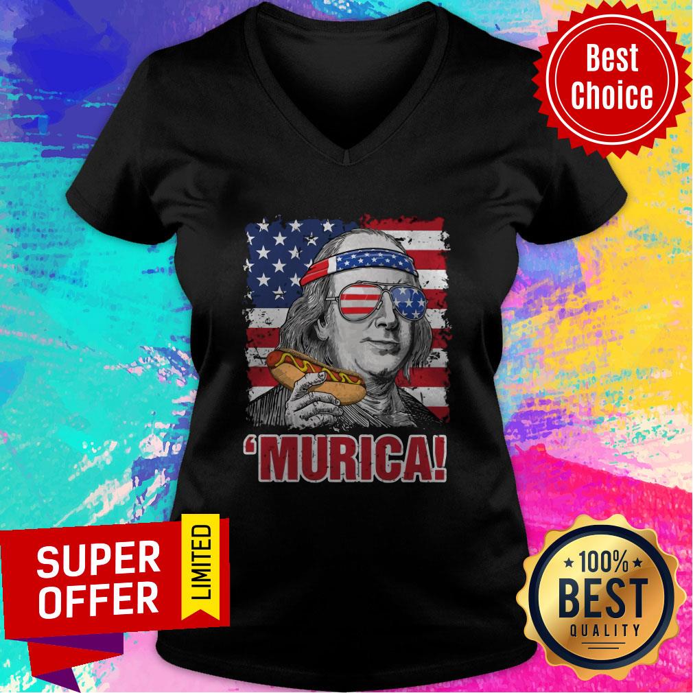 Premium Benjamin Franklin Murica Happy The 4th Of July American Flag Shirt - Image 4