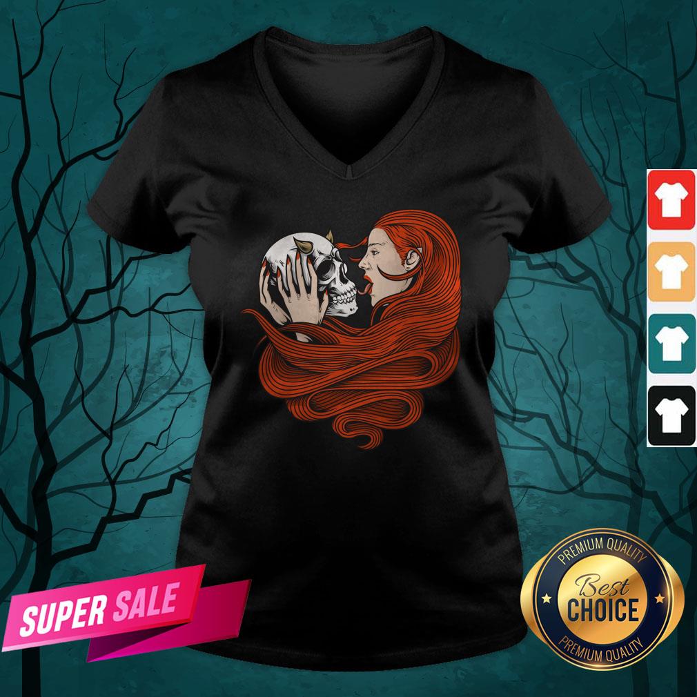 The Girl With Sugar Skull Day Of Dead Shirt - Image 4