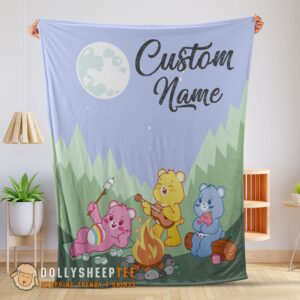 Awesome Perfect Nelvana The Care Bears Family Camping Fleece Blanket Customize Blanket