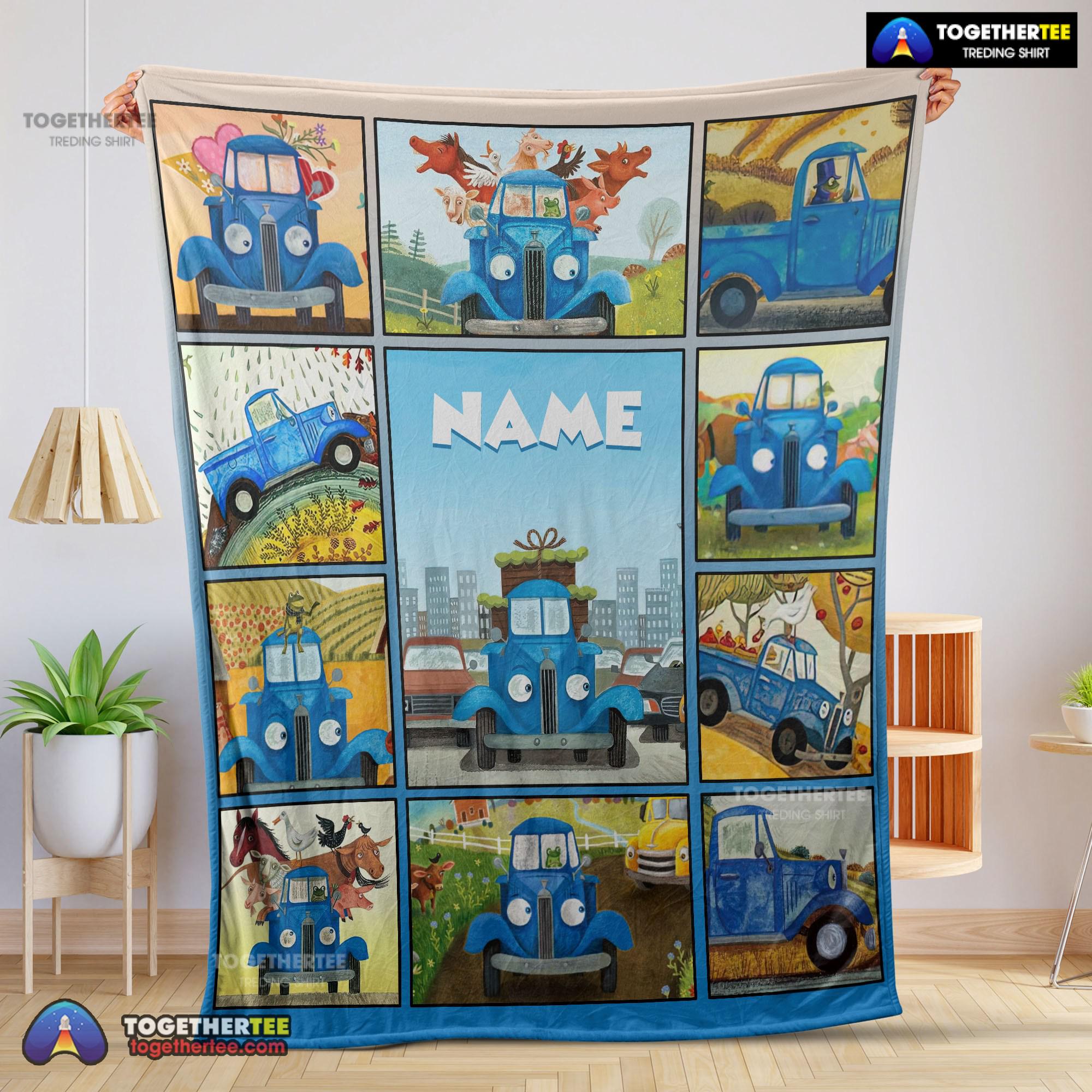 Official Cartoon Little Blue Truck Cute Blanket Fleece Customized Blanket