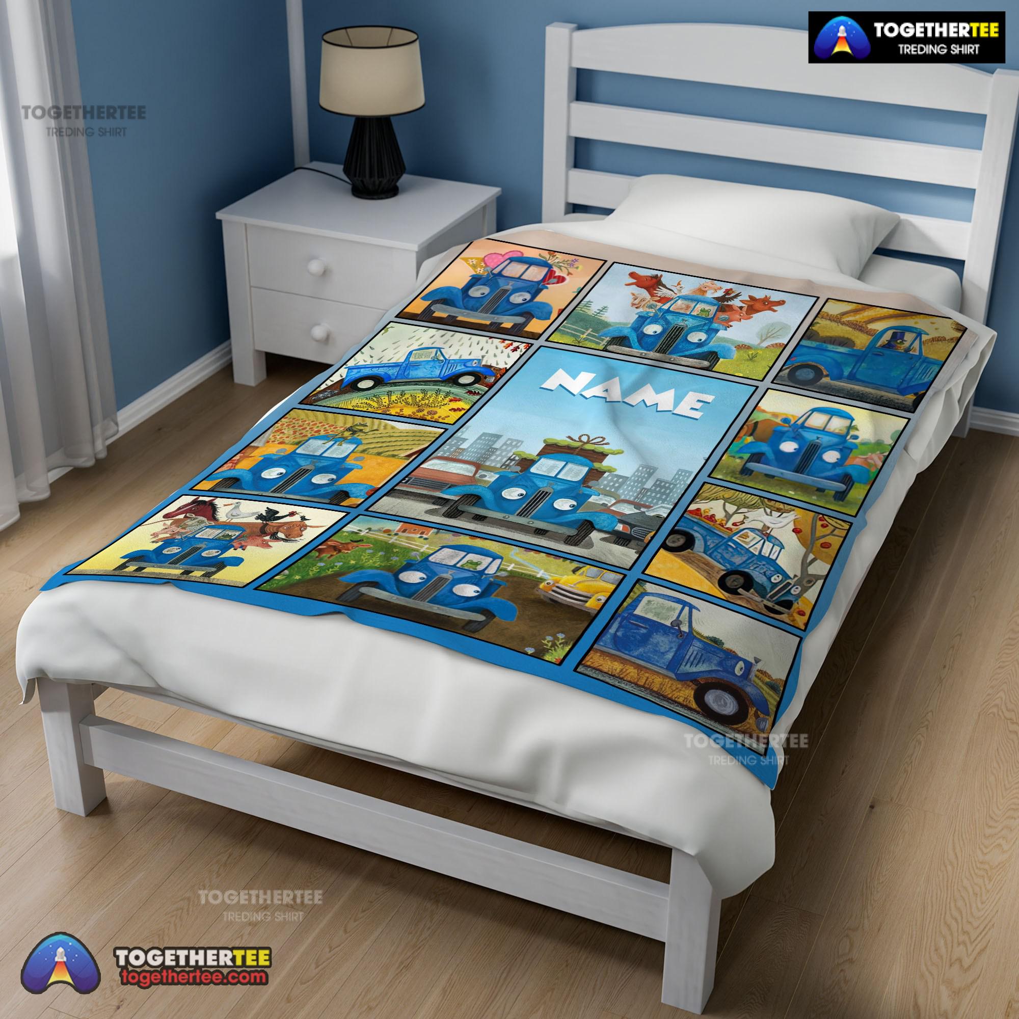 Official Cartoon Little Blue Truck Cute Blanket Fleece Customized Blanket - Image 2