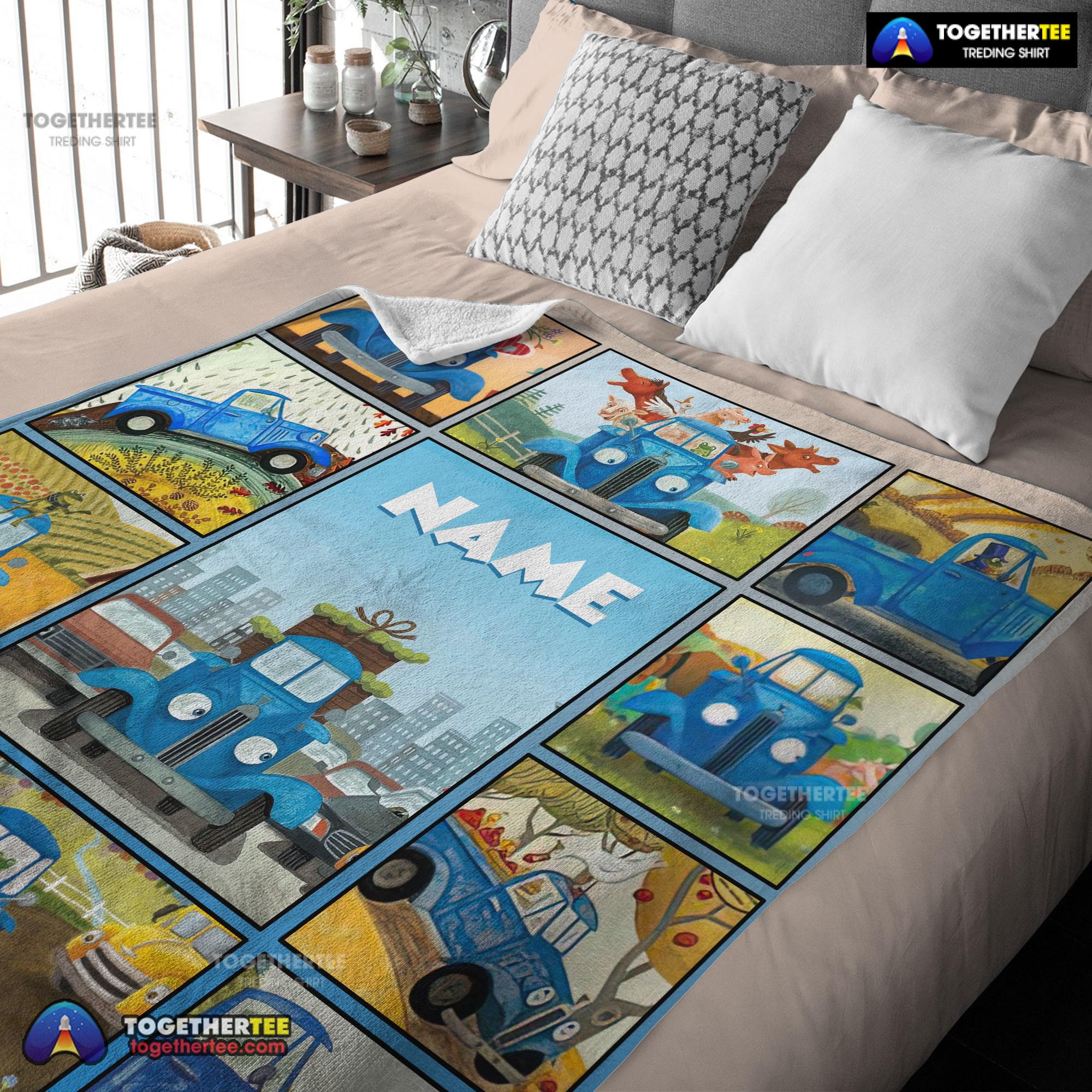 Official Cartoon Little Blue Truck Cute Blanket Fleece Customized Blanket - Image 3