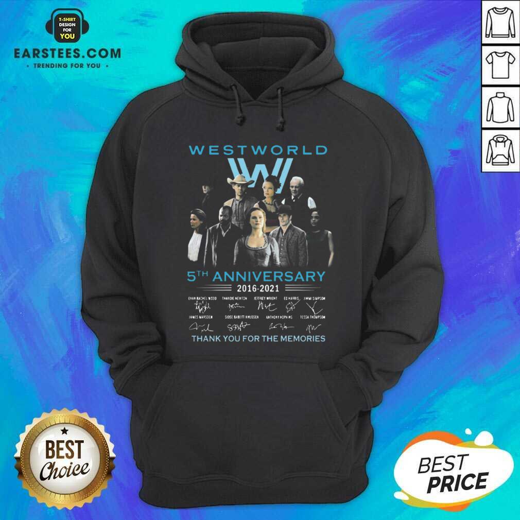 Hot West World 5th Anniversary 2016 2021 Evan Rachel Wood Thandie Newton Jeffrey Wright Thank You For The Memories Shirt - Image 3