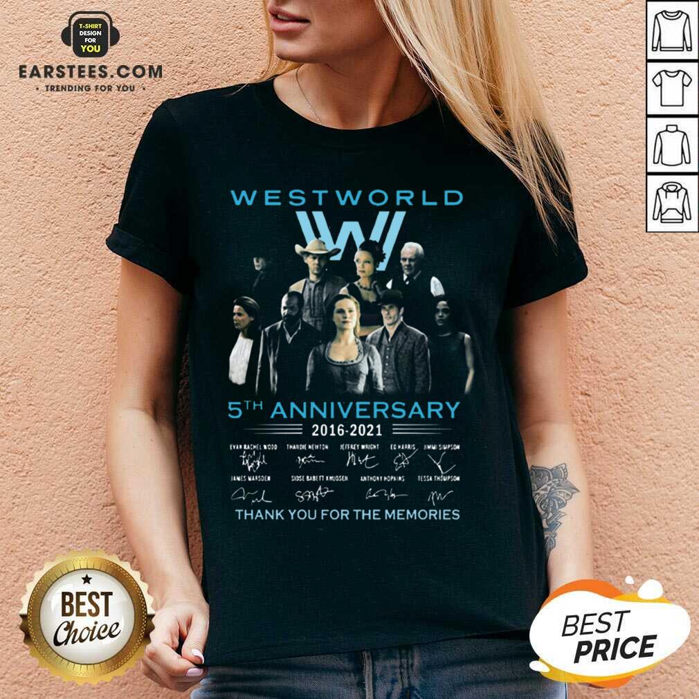 Hot West World 5th Anniversary 2016 2021 Evan Rachel Wood Thandie Newton Jeffrey Wright Thank You For The Memories Shirt - Image 4