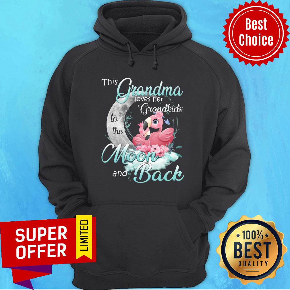 Awesome Flamingo This Grandma Loves Her Grandkids To The Moon And Back Shirt - Image 5