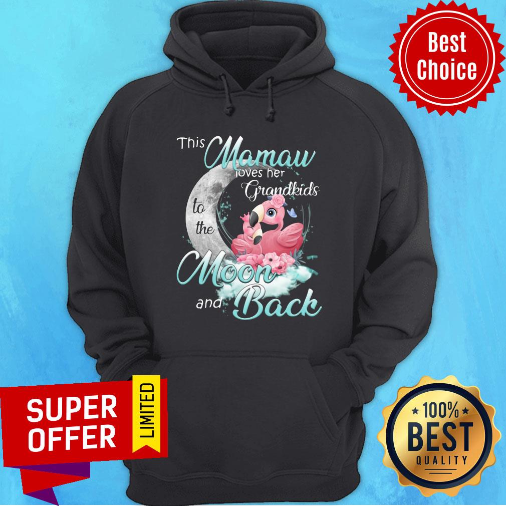 Flamingo This Mamaw Loves Her Grandkids To The Moon And Back Shirt - Image 2
