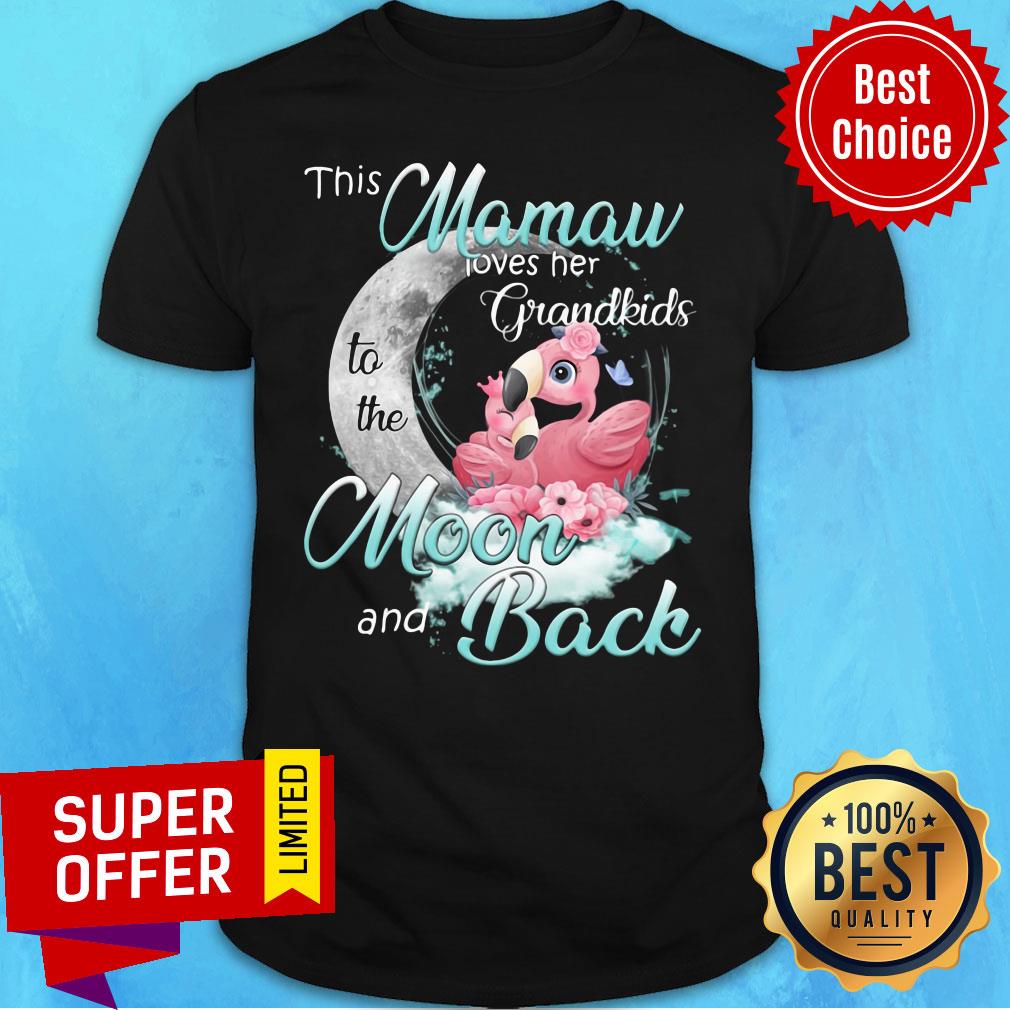 Flamingo This Mamaw Loves Her Grandkids To The Moon And Back Shirt