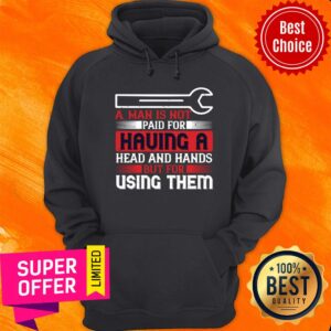 Alternative view of Wrench A Man Is Not Paid For Having A Head And Hands But For Using Them Shirt