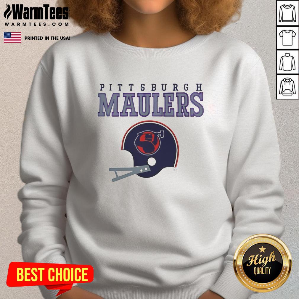 Original Pittsburgh Maulers Usfl Helmet And Wordmark T-Shirt - Image 5