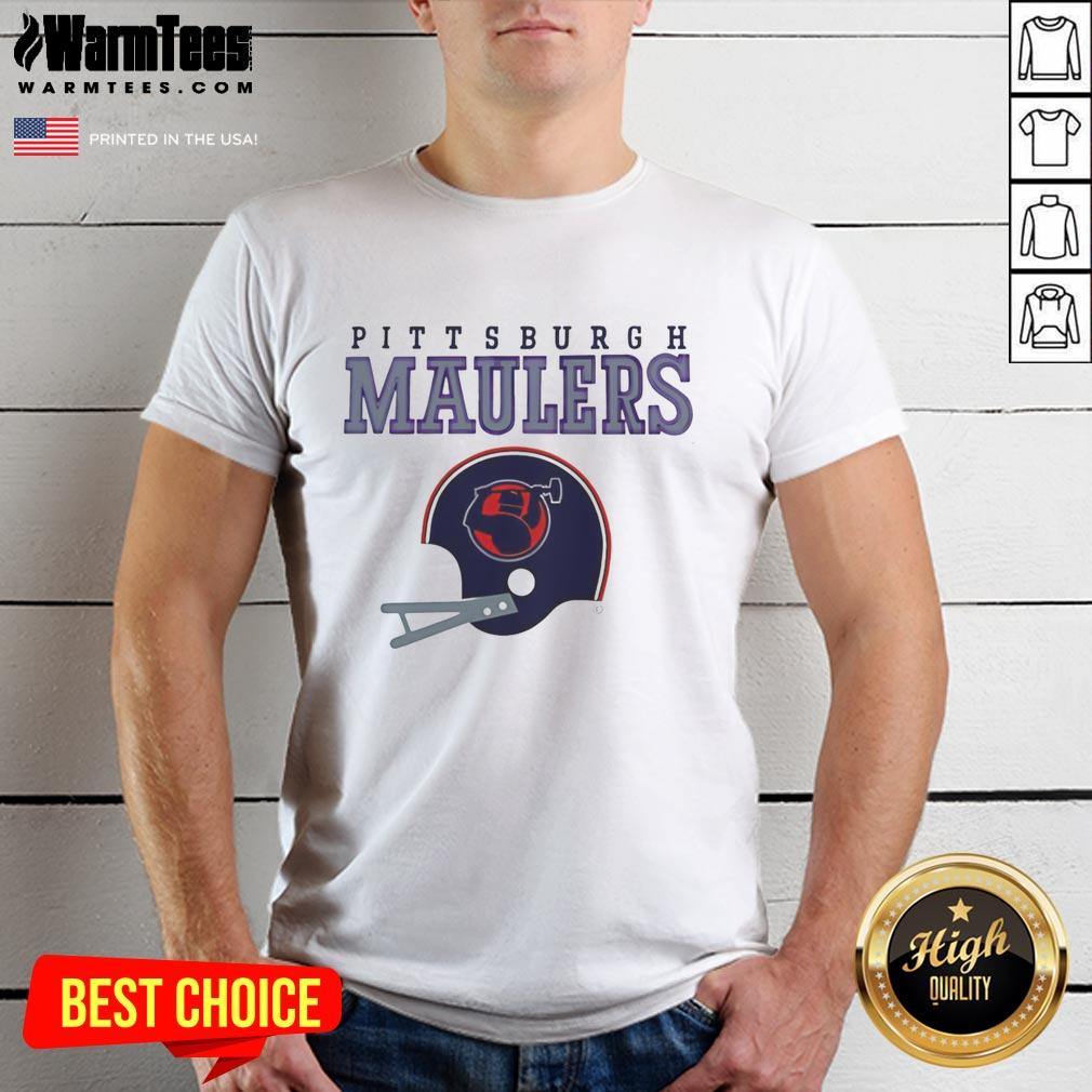 Original Pittsburgh Maulers Usfl Helmet And Wordmark T-Shirt