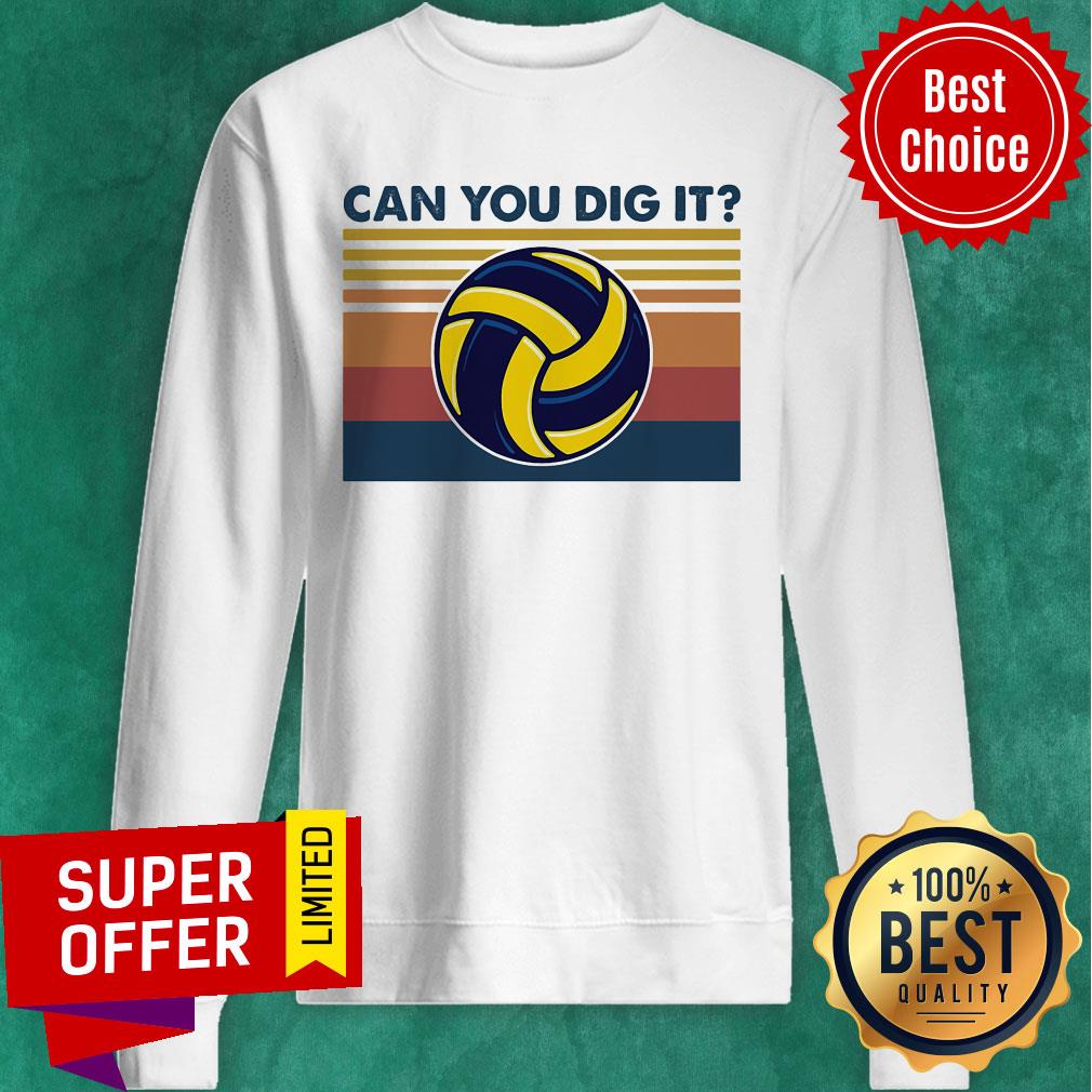 Premium Volleyball Can You Dig It Vintage Retro Shirt - Image 2