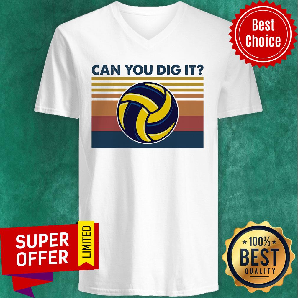 Premium Volleyball Can You Dig It Vintage Retro Shirt - Image 4