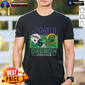 Happy James Madison Dukes Vs Oregon Ducks NCAA CFP 2025 Autzen Field Helmet T-Shirt