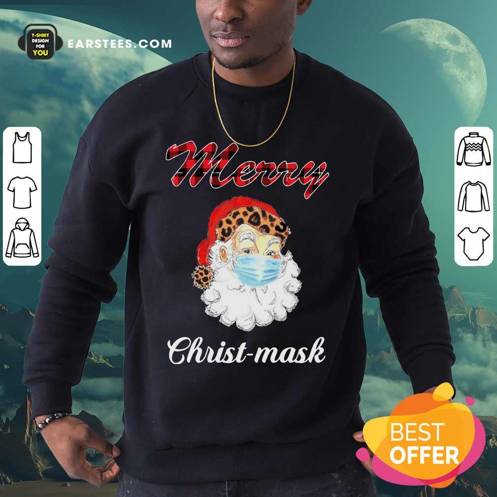 Funny Santa Claus Face Mask Merry Christmas 2020 Shirt - Image 5