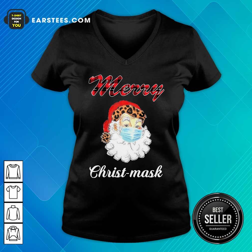 Funny Santa Claus Face Mask Merry Christmas 2020 Shirt - Image 3