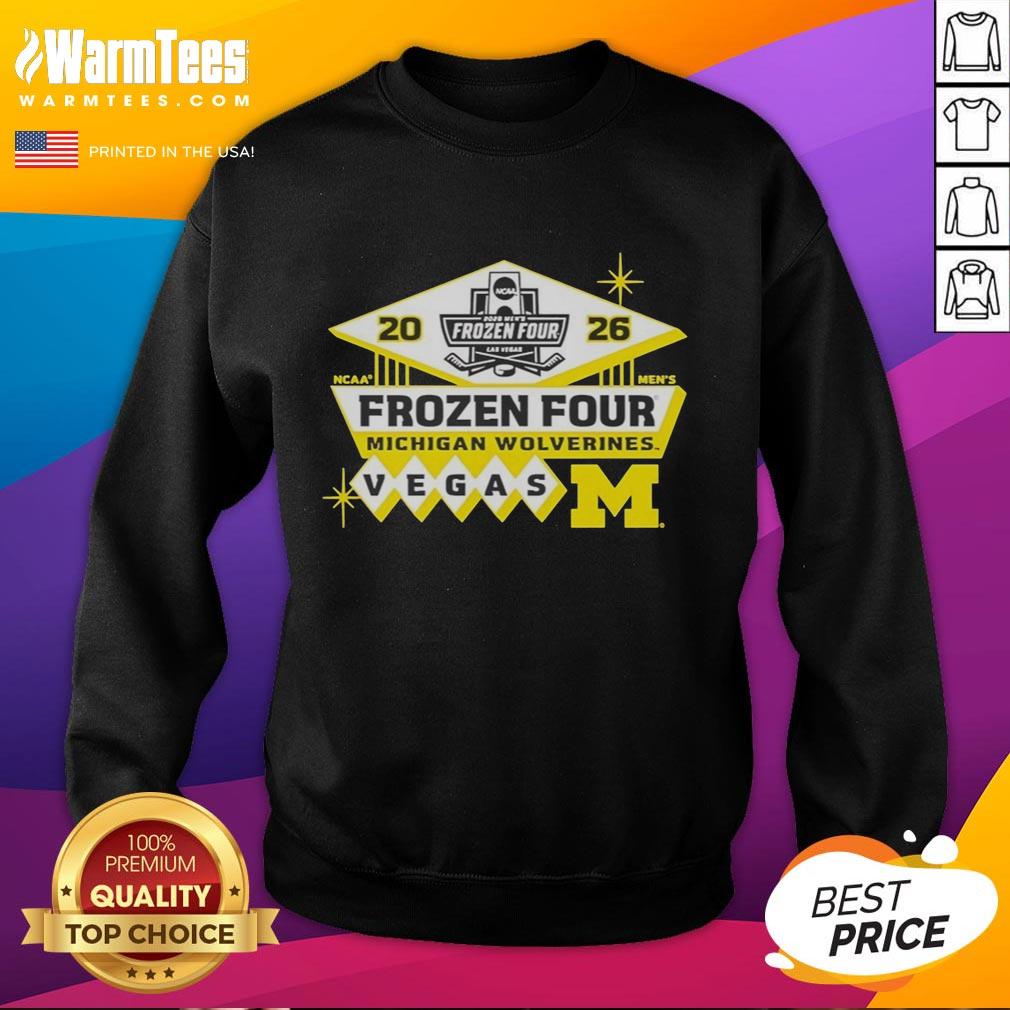 Nice 2026 Men's Ice Hockey Frozen Four Bound Michigan Wolverines T-Shirt - Image 5