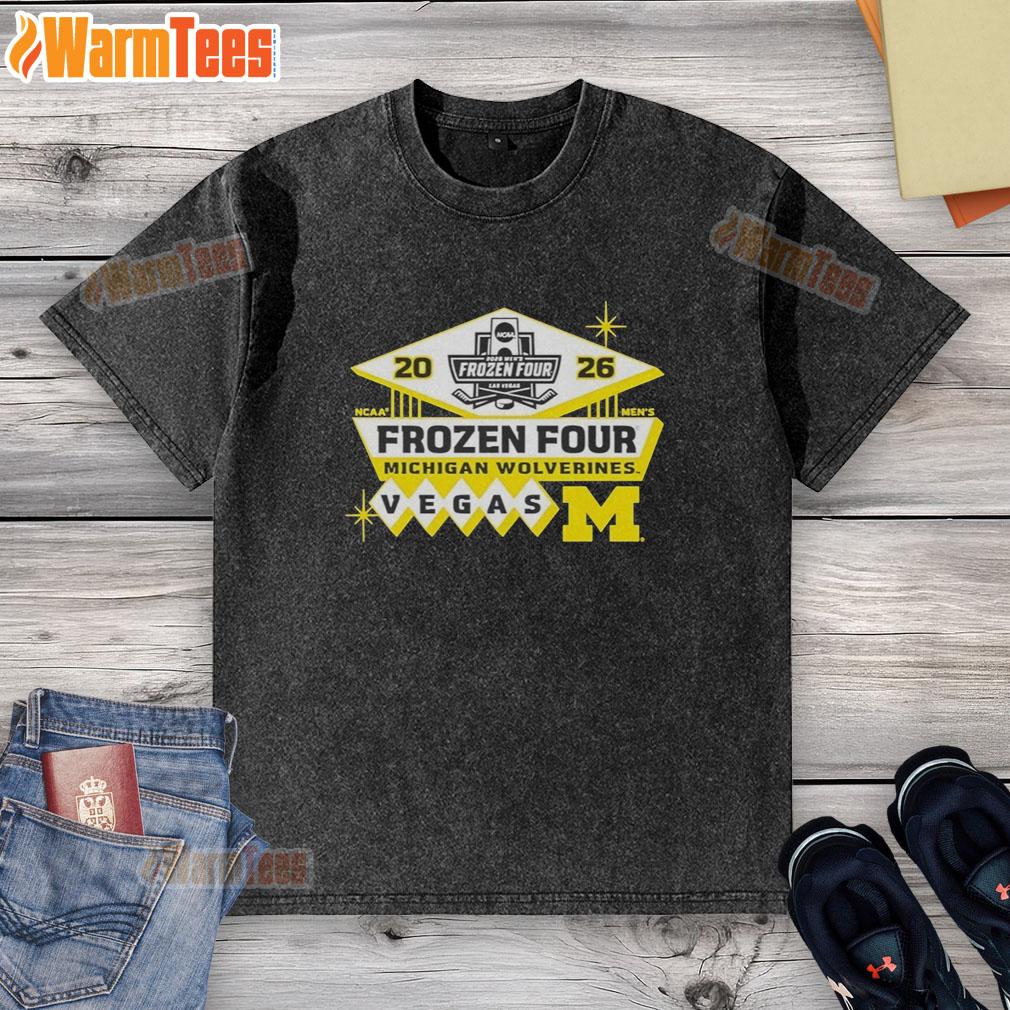 Nice 2026 Men's Ice Hockey Frozen Four Bound Michigan Wolverines T-Shirt - Image 6