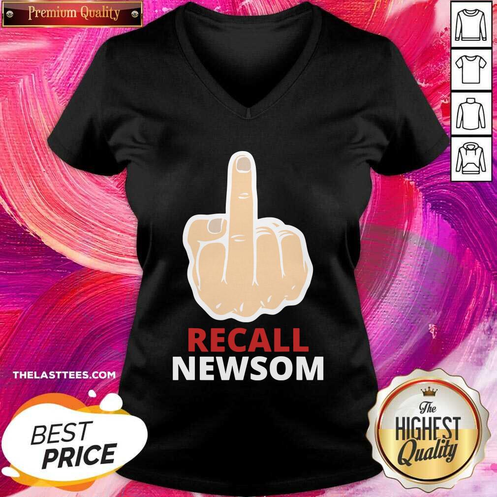 Funny Recall Newsom 2020 Middle Finger Shirt - Image 2
