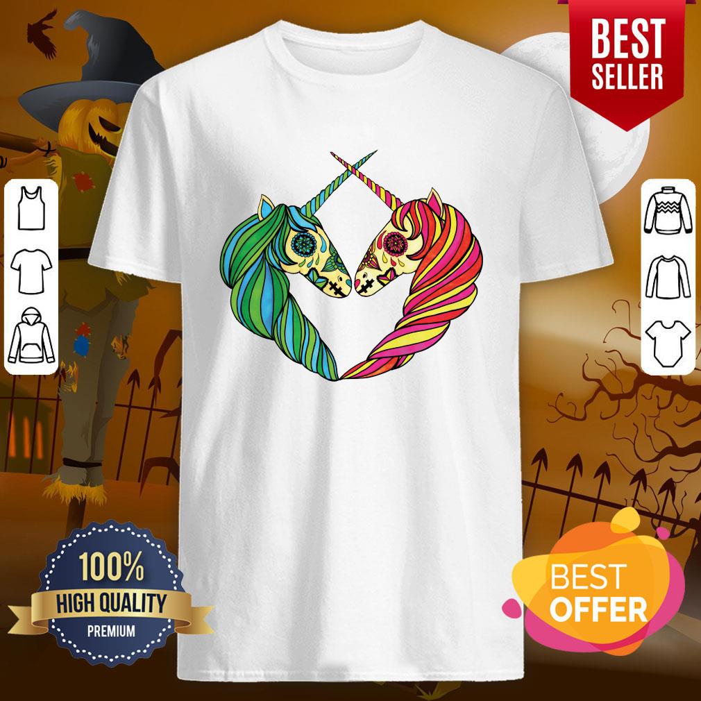 Heart Unicorns Day Of The Dead Muertos Shirt