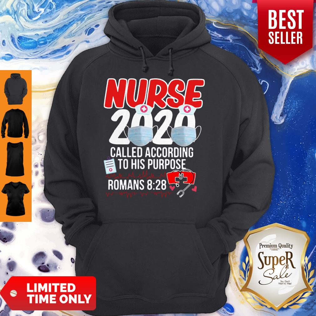 Nurse 2020 Mask Called According To His Purpose Roman 8 28 Shirt - Image 3